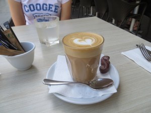Coffee and seahorse chocolates…people watching on the promenade.