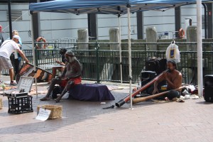 Didgeridoo busker on Circular Quay